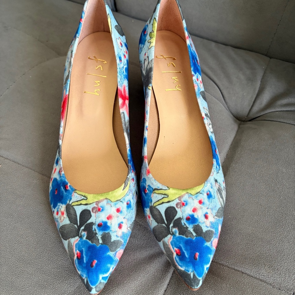 NEW fs/ny Floral Print Heels. 9 1/2